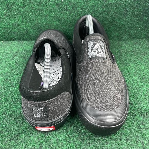 Vans Other - Vans Mens BMX Slip-On Fast And Loose Black Marl Canvas Suede Shoes Size 10